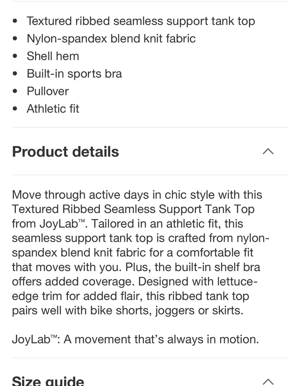 JoyLab ribbed seamless support tank top Light Blue Knit Ruffled Tank Top - large - Picture 8 of 9